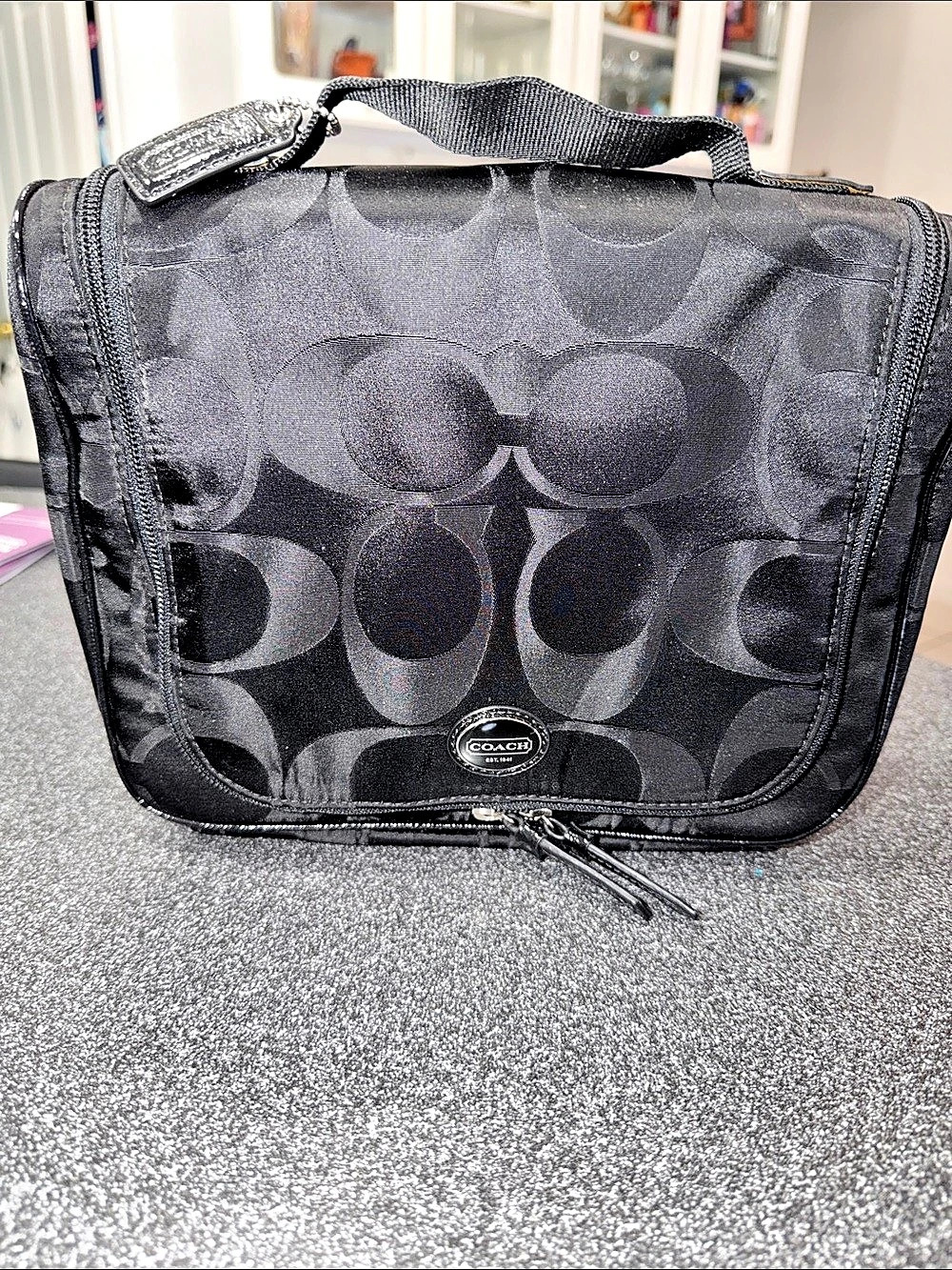 Coach Black Cosmetic Travel Bag with C design